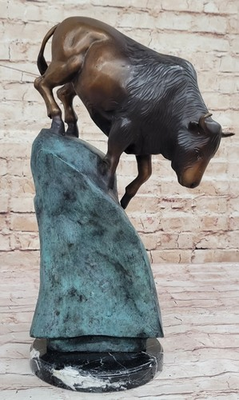 #ad Signed Numbered Limited Edition by Marius Bison Water Buffalo Bronze Sculpture S $599.00