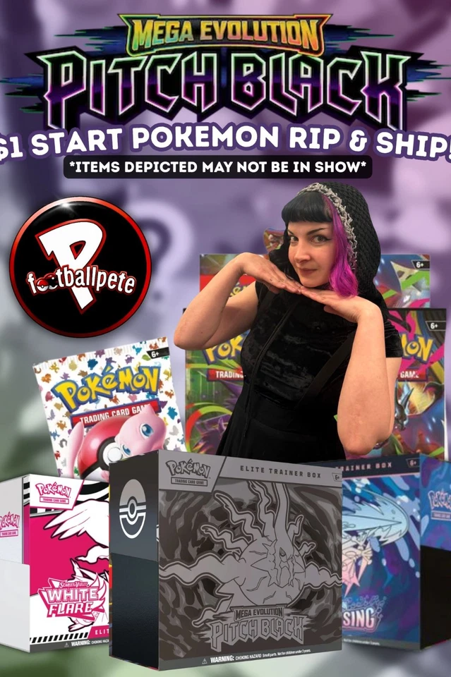 🖤$1 START POKEMON PITCH BLACK RIP & SHIP!🖤W/PFOOTBALL