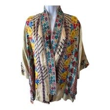 Johnny Was NWOT Kimono Reversible 100 Silk Cardigan Floral Boho