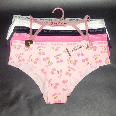 Juicy Couture 5 Pack Petal Powder Pink Cherries Panties Set Seamless Size XL NWT