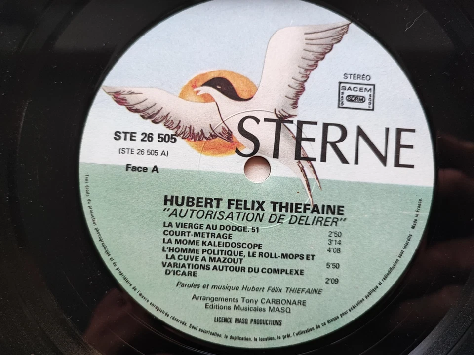 Hubert Félix Thiéfaine – Autorisation De Délirer - Original France 1978 / EX - Photo 3/4