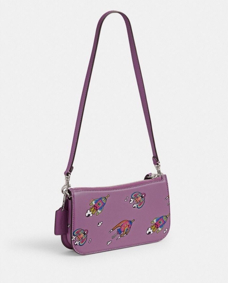 NWT Coach Cosmic Coach Penn Shoulder Bag With Rocket Print