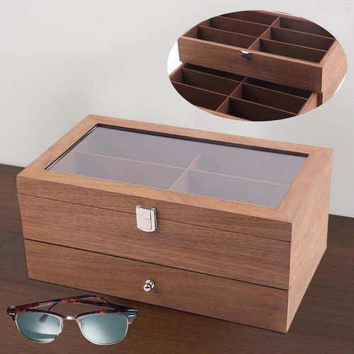 8/12-Slot Eyeglass & Sunglasses Organizer Box Display Case for Multiple Eyewear - Picture 20 of 57