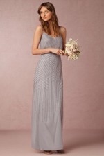 NWT Anthropoligie BHDLN Sophia Dress Size 6  In Silver /gray