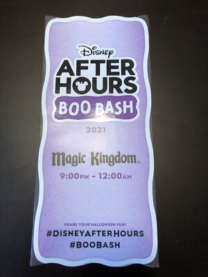 WDW Magic Kingdom Mickey s Boo Bash After Hours Park Map 2021 B map