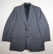 VINTAGE MEN'S BLUE GRAY PLAID BLAZER SPORT COAT - PALM BEACH - 40R