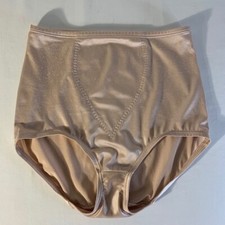 Feminine Beige Satiny Stretch Panties Size Medium