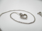 10K White Gold 18 Diamond Heart Pendant Necklace 19" [N108] — photo 7