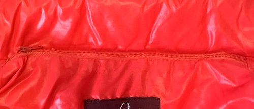 Vintage Lady Utex Jacket Lightweight Quilted Windbreaker Hidden Hood Red Sz L - Bild 10 von 16