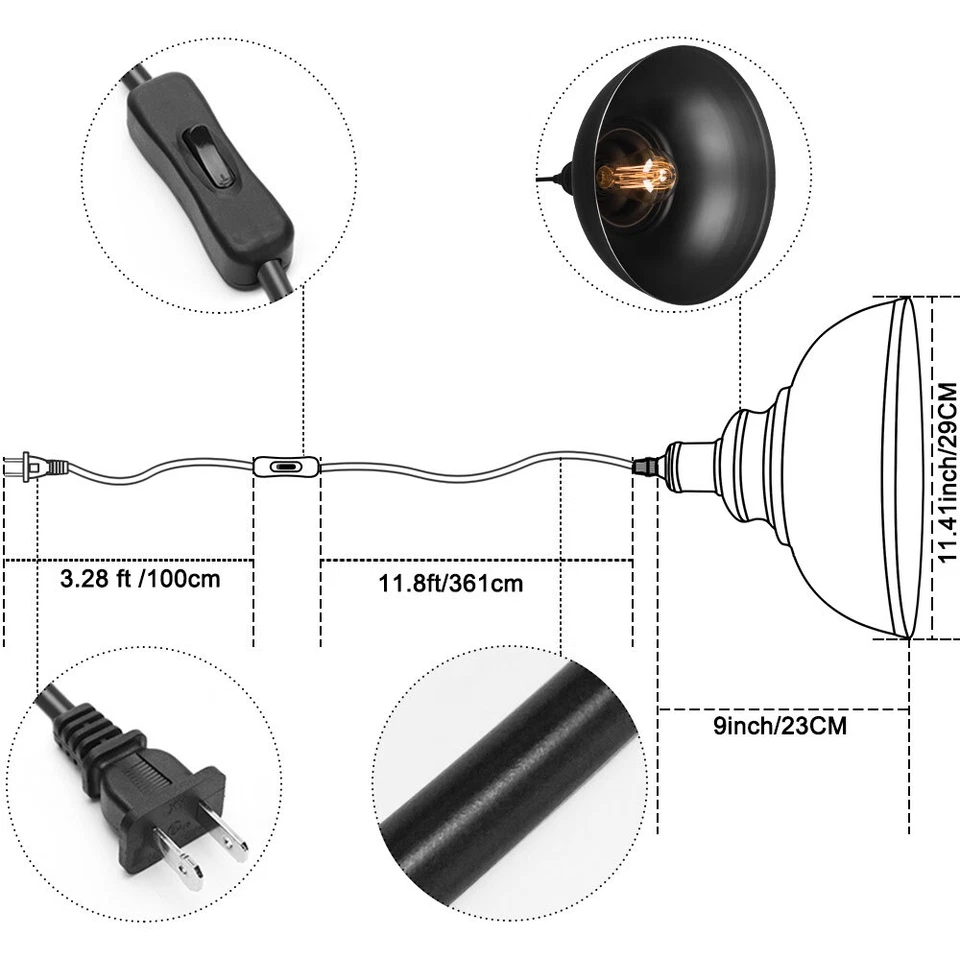 Retro Industrial Pendant Lamp Indoor Ceiling Hanging Light Fixture Living Room - Image 3 of 4