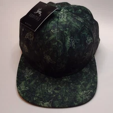 Marijuana Green Leaf Camouflage Design Snapback Bill Ball Cap Stash Pocket