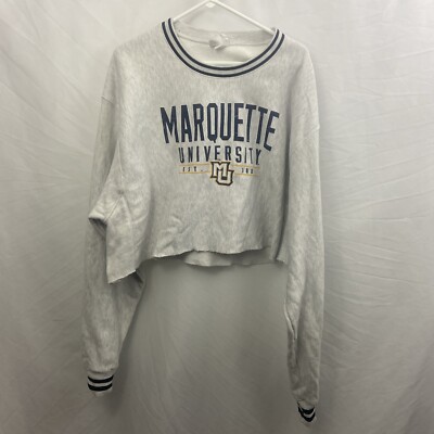 Champion Sweatshirt Unisex Gray Marquette University Cutoff Sz 2XL