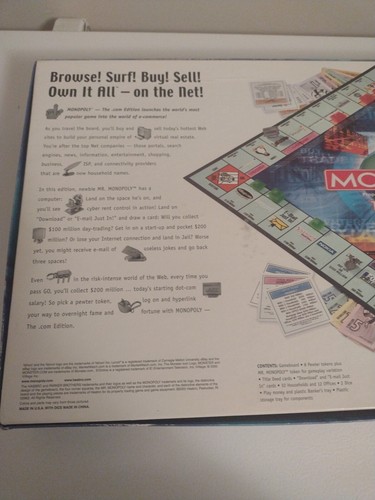 Vintage Hasbro 2000 Monopoly The.Com Edition Only Played Once Has All Pieces - Picture 14 of 19