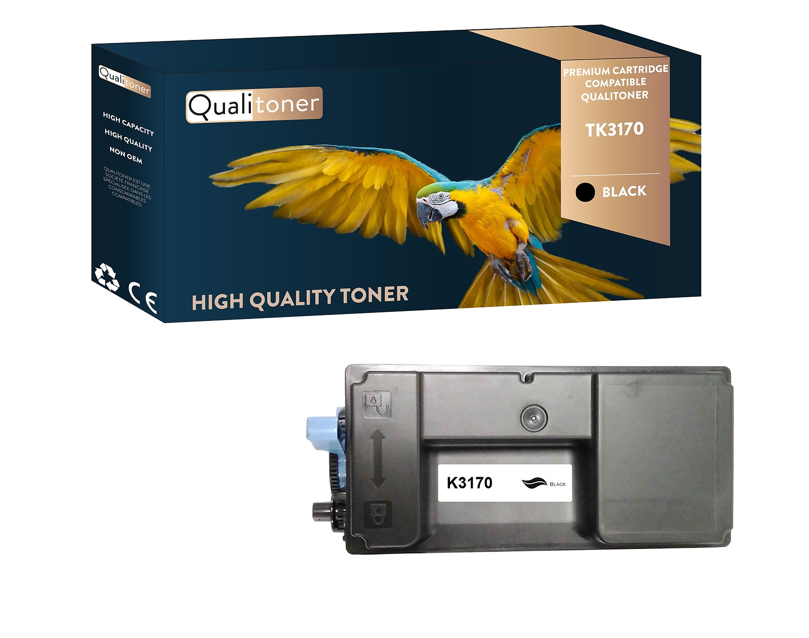 Toner TK3170 Noir Compatible Kyocera par Qualitoner pour imprimante Ecosys