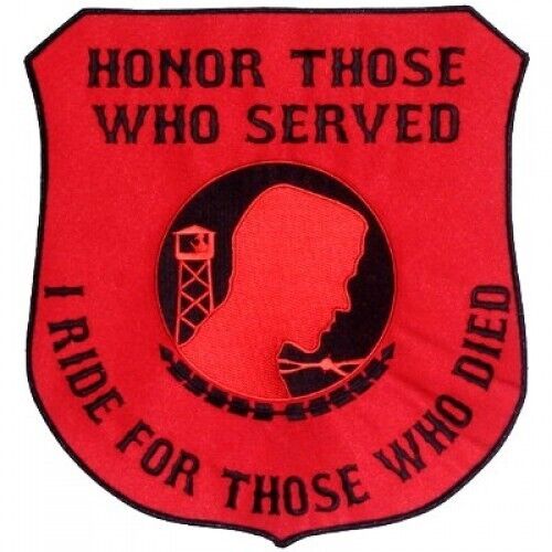POW/MIA ROJO Y NEGRO HONOR Motociclista PARCHE TRASERO Chaleco Chaqueta Cuero Motocicleta - Imagen 1 de 4