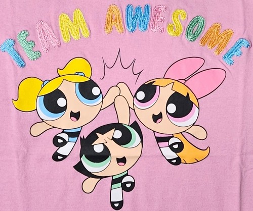 Powerpuff Girls "Team Awesome" Embroidered Pink T-Shirt - Cartoon Network (SM) - Picture 3 of 4