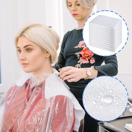 100 Pcs Disposable Barber Capes 51.2x36.2inch Disposable Salon Cape Waterproof - Bild 4 von 7