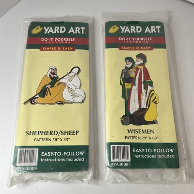Christmas Yard Art Wismen & Shepherd Lot Navity 29  x 60  & 50  x 35''