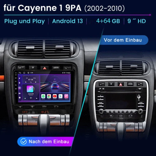 4+64GB CarPlay Android 13 Autoradio GPS Navi für Porsche Cayenne 1 9PA 2002-2010 - Bild 2 von 14