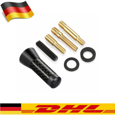 Stab Antenne Auto Dach Kurz  3,5cm Carbon Design Radio Universal Adapter Fuß DAB
