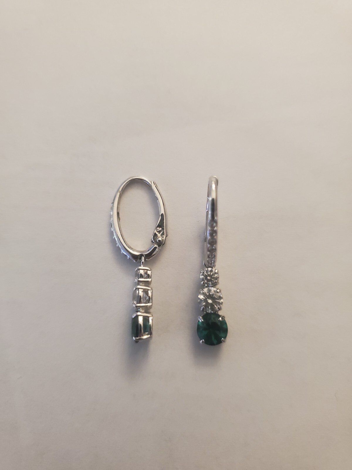 Swarovski Emerald Green Crystal Drop Dangle Earrings  