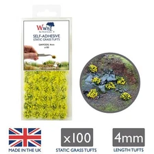 WWS Static Grass Tufts x 100 – Daffodil, 4mm – Model Railway Wargame Scenery