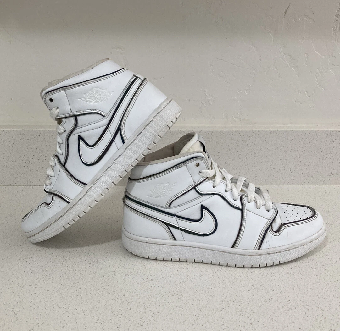 Air Jordan 1 Mid SE Iridescent white reflective sneakers size US 6.5  pre-owned | eBay