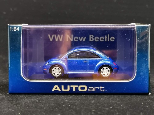 New Autoart 1:64 Model Car Volkswagen New Beetle 1999 Bright Blue 20172 - Picture 4 of 9