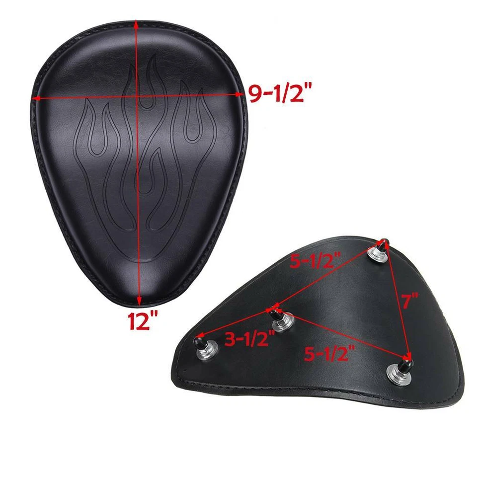 Motorcycle Spring Solo Seat For Harley Heritage Springer Softail Bobber Chopper - Image 3 of 4