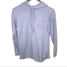 Vineyard Vines Women's XS Blue  Pink Long Sleeve Hooded Shirt