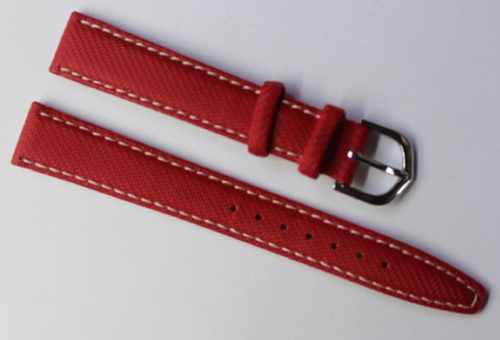 Bracelet De Montre Rouge à Encoches - Largeur 18 Mm (entre-cornes), Longueur 20 Mm - Pour Unisexe, Neuf Sans étiquette