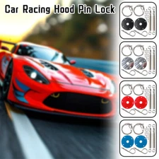Car Racing Hood Pin Lock Stainless Steel Universal Bonnet Lock Latch Kit New