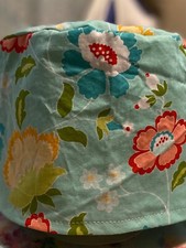 Aqua floral aqua  reversible Women's Skull/Chemo Surgical Scrub Hat/Cap Handm