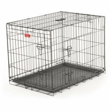 Wire Travel Training 2 Door Pet Crate Lucky Dog, Silver, Welded Wire Steel NEW