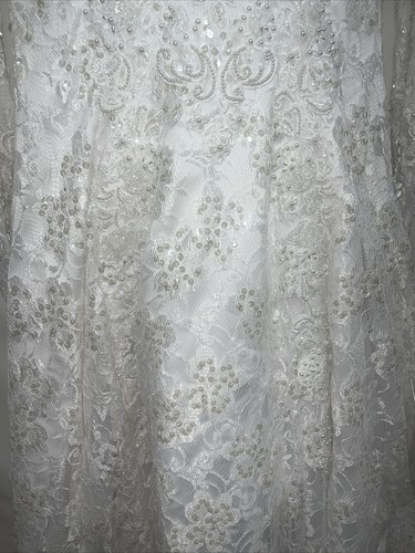 RARE DEMETRIOS ILLISSA 1722 CLASSIC Beaded PEARLS LONG TRAIN VNECK BODICE SZ 6 - Picture 7 of 24