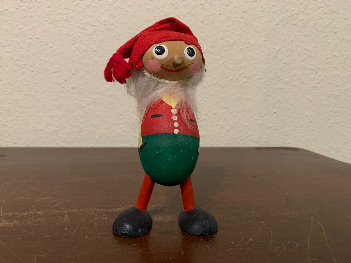 Vintage Swedish Wooden Gnome Troll Tomte 5.5