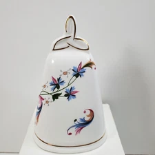 Vtg Royal Tara Hall Bone China Bell 5" Floral Made in Galaway Ireland w/clapper
