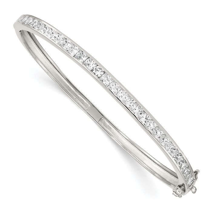 925 Sterling Silver CZ Bangle Bracelet | eBay 925 Sterling Silver CZ Bangle Bracelet | eBay