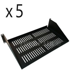 5 Pack Vented Cantilever Rack Mount Steel Keyboard Server Shelf 19" 2U 10" Deep