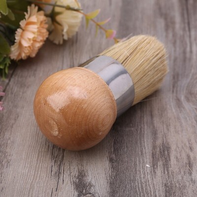 Round Chalk Paint Wax Brush Ergonomic Handle Natural Bristle Brushes