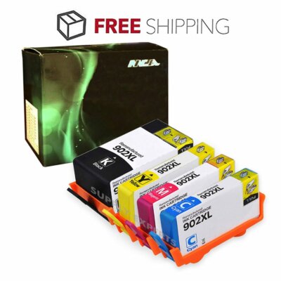 4 PK Color Ink for HP 902 XL Officejet 