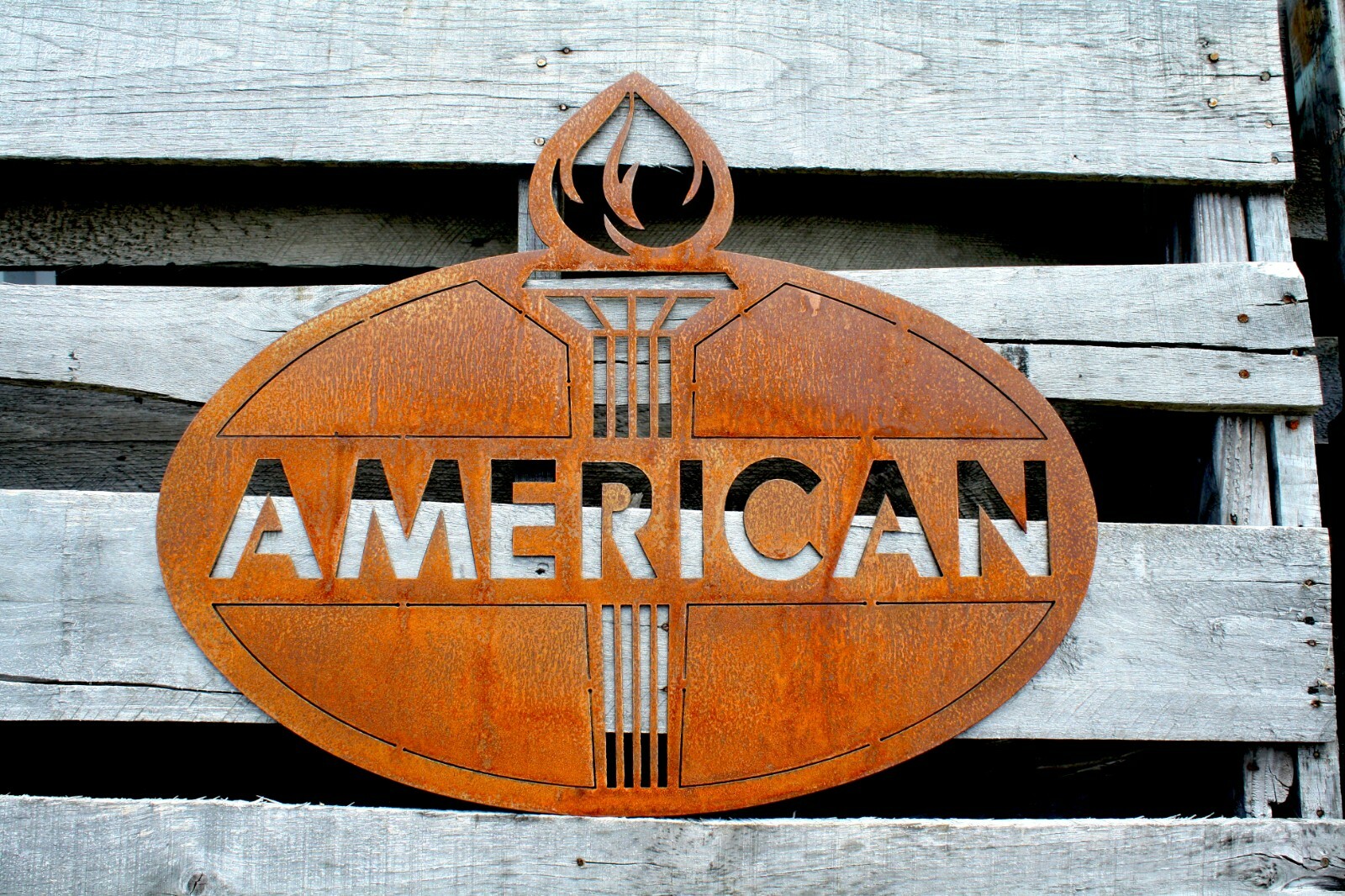 Paint & Rusty Patina Standard Oil Garage Sign Wall Petroleum Plasma ...