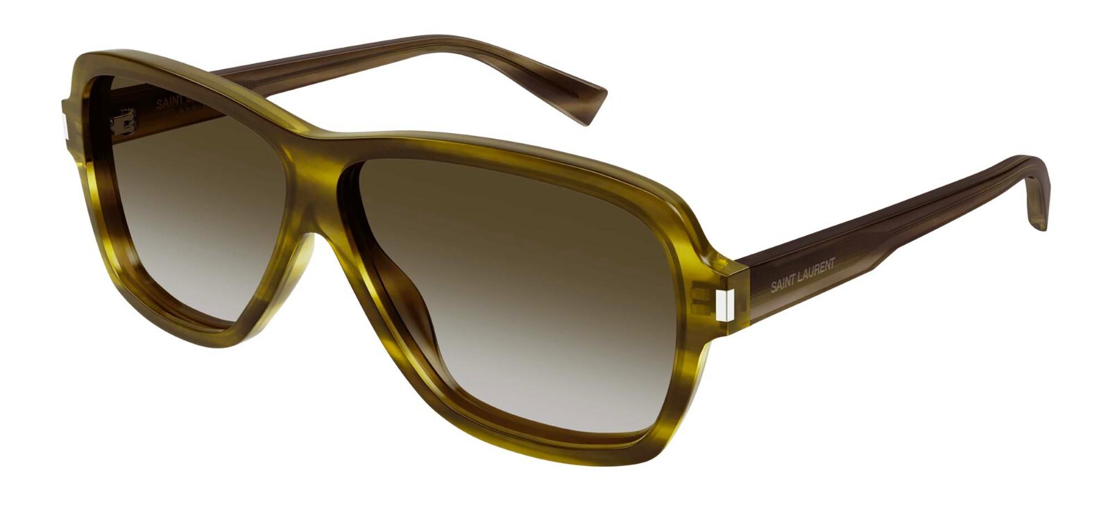 Saint Laurent SL 609 CAROLYN Occhiali da sole verde Havana Grigio marrone ombreggiato (003)