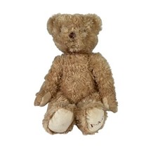 FAO Schwarz Tan Fuzzy Teddy Bear 12" Sitting