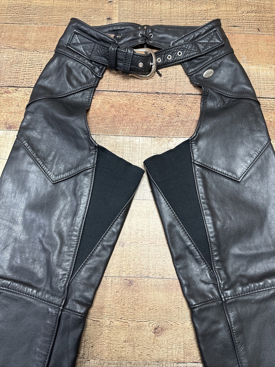 Harley Davidson 黒 レザー チャップス 新着【Harley Davidson】メンズ オートバイ レザー チャップス