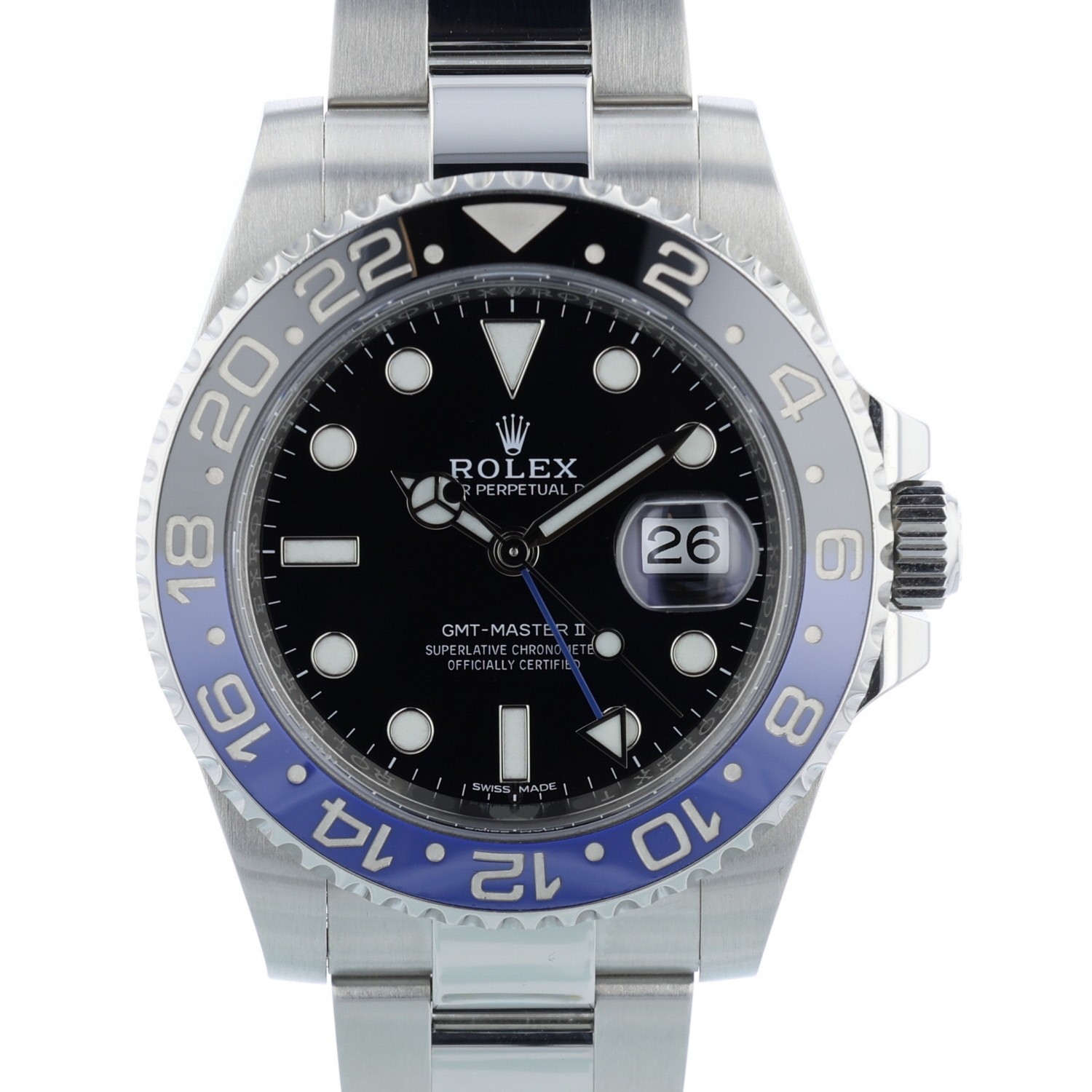 Rolex GMT Master II Batman 116710BLNR 40 mm Black Dial Steel 2016 Box & Papers