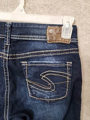 Silver Suki Capri Denim Jeans Womens 28 Blue Dark Wash Stretch - Picture 5 of 9