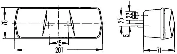 Feu arrière droite P21W 2SD 001 680-281 HELLA pour MERCEDES-BENZ T2/L Fourgon - Photo 2/4