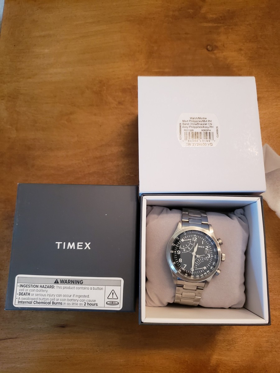 New Timex 43mm Men's Waterbury Traditional Fly Back Chronograph