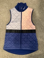 Womens Nike Aerolayer Quilted Gilet Vest Running Reflective Gray Blue Pink XS